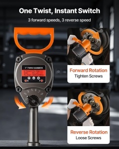 Cheie pneumatica VEVOR 254 cm 1626 Nm 6 trepte pentru reparatii auto grele - Img 4