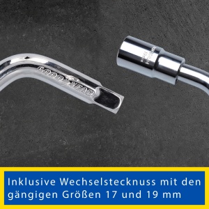 Cheie telescopica pentru roti GOODYEAR 75521, cu maner extensibil 22-41 cm, 17 mm si 19 mm - Img 4