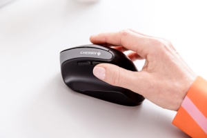 CHERRY MW 4500, mouse vertical ergonomic pentru dreptaci, wireless (wireless de 2,4 GHz), rezolutie reglabila in 3 trepte de pana la 1200 dpi, alimentat cu baterie, negru - Img 2