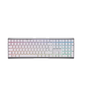 CHERRY MX 3.0S Wireless, Tastatura mecanica fara fir pentru jocuri cu iluminare RGB, aspect german (QWERTZ), Bluetooth, conexiune wireless sau prin cablu, comutatoare MX BROWN, alb