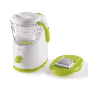 Chicco Easy Meal Meal Cooker, aparat multifunctional de mancare pentru bebelusi pentru intarcare, blender si incalzitor de alimente, cu aburi si razatoare expres, amestecare, tocare, reincalzire si dezghetare