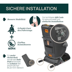 Chicco Fold & Go i-Size, Scaun auto pentru copii 100-150 cm, Scaun auto reglabil pentru copii 3-12 ani (15-36 kg), Grupa 2/3, pliabil si portabil, cu protectie laterala, reglabil pe inaltime si latime, negru - Img 4