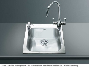 Chiuveta incorporabila SMEG ALBA VS45-P3, 1 bazin, inox, reversibila - Img 4