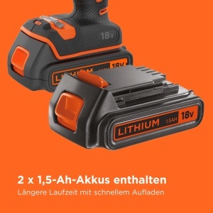Ciocan rotopercutor BLACKDECKER BL188KB-QW, 18V, 28000 RPM, 52 Nm, 2 acumulatori - Img 7
