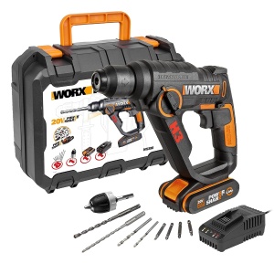 Ciocan rotopercutor WORX WX390, 20V, 3-in-1, compact, usor