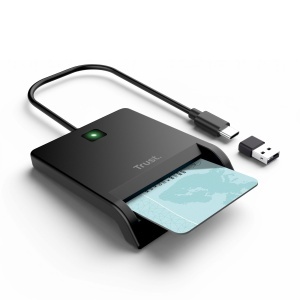 Cititor de carduri Trust Velora pentru identificare personala, USB-C, sigur si fiabil