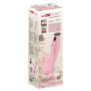 Clatronic Blender de mana/Blender de mana/Blender de mana/Blender SM 3577; Cutit de impact din otel inoxidabil; pentru smoothie, piure de dovleac, terci pentru bebelusi, milkshake; cu ulcior de blender (500 ml); 180 wati; roz - Img 6