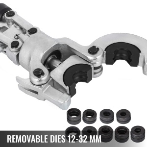 Cleste hidraulic VEVOR cu 9 matrite detasabile rotativ la 360deg perete despartitor cu forta de presiune 6 T instrument de sertizare potrivit pentru c - Img 4
