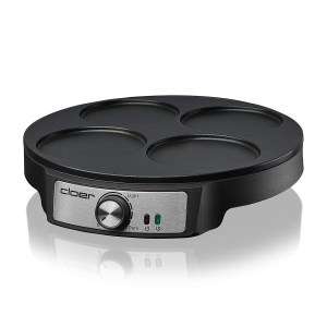 Cloer 6625 Pancake Maker, Mini Clatite, pentru 4 clatite mici fiecare de 11 cm O, 1200 W, acoperire antiaderenta, incl. intorsator de clatite, negru - Img 2