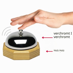 Clopot de masa Westmark 9,1 cm, Culoare ArgintieHellbraun, Material LemnMetal - Img 6