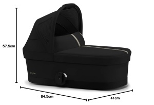 Cocoon pentru carucior CYBEX Gold COT S, Moon Black, 0-6 luni, 9 kg - Img 5