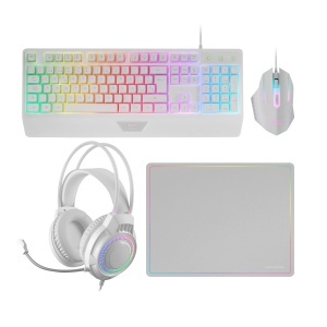 Combo Gaming 4in1 Mars Gaming MCP124PRO, Tastatura Ergonomica RGB, Maus 3200DPI, Casti FRGB