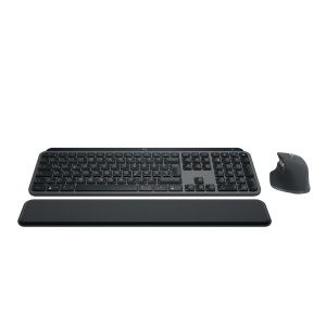 Combo Tastatura si Maus Logitech MX Keys S, Wireless, Negru, Iluminare