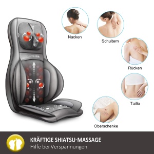 COMFIER Shiatsu Massagesitzauflage cu masaj Shiatsu rulare vibratii si aer comprimat functie de incalzire - Img 2
