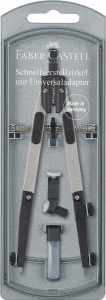 Compas Faber-Castell cu ajustare rapida, metal, 390 mm, argintiu - Img 1