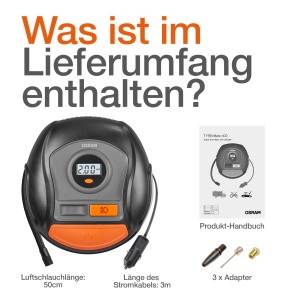 Compresor de aer OSRAM TYREinflate 400, umplere rapida in 3,5 minute, display digital - Img 2