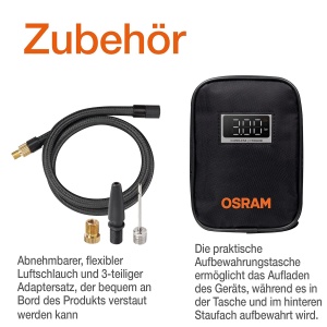 Compresor de aer OSRAM TYREinflate 4000, cu acumulator Li-Ion, cabless, LED - Img 6