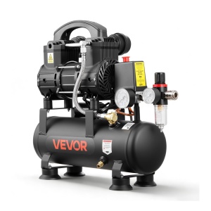 Compresor de aer VEVOR 0,75 KW cu rezervor de 6 L, silentios, 71 Lmin