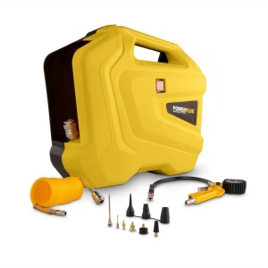 Compresor portabil Powerplus POWX1706, 1100W, 8 bar, furtun 3 m, accesorii incluse