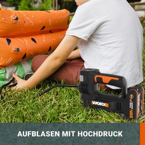 Compresor portabil Worx WX092 20V 150 PSI LED multifunctional - Img 4