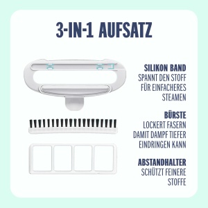 Conair Turbo ExtremeSteamer cu aburi cu 5 ajustari | Debit de abur 25g/min. | Timp de incalzire rapid | 3 accesorii pentru tesaturi fine si grele + cute | alb/bej - Img 6