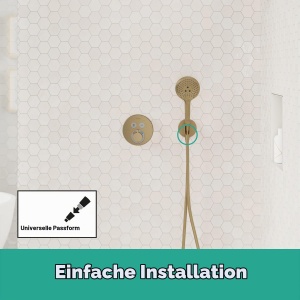 Conector de perete hansgrohe FixFit S cu suport pentru dus, bronz mat - Img 2