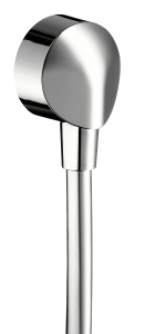 Conector pentru dus hansgrohe Fixfit E, crom, design elegant, montare pe perete