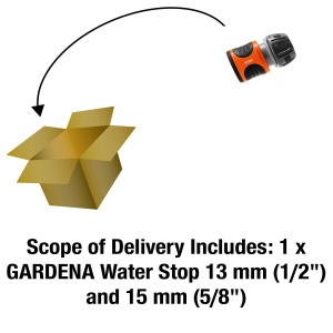 Conector pentru furtun Gardena Wasserstop 13 mm si 15 mm, cu Aquastop si Power Grip - Img 3