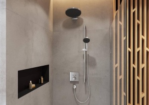 Conector perete dus hansgrohe FixFit, crom, cu retur, montaj simplu - Img 5