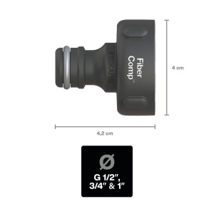 Conector robinet Fiskars 1027055, 33,3 mm, FiberComp, NegruPortocaliu - Img 2
