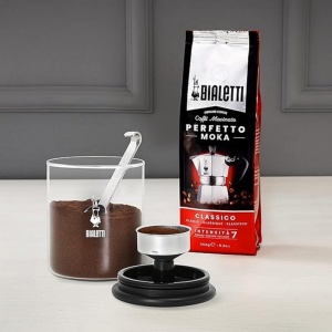 Container cafea Bialetti 250 g, sticla, negru-transparent, cu capac etans - Img 5