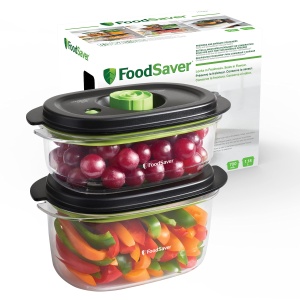 Contenitor Vakuum FoodSaver Preserve Marinate, 700 ml si 1.2 L, BPA-free, 2 buc