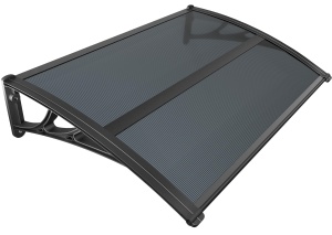 Copertina pentru usa VOUNOT 120 x 80 cm, aluminiu si policarbonat, gri