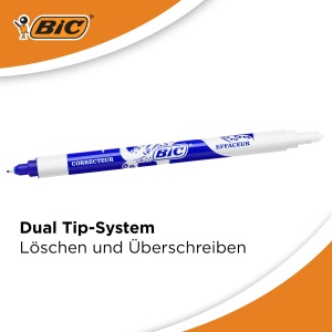Corector BIC Tintenkiller, 4 bucati, cu varf dual, alb-albastru - Img 5