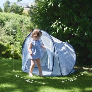 Cort de plaja Babymoov Blue Waves cu UV 50, Pop-Up, 2 locuri, Albastru - Img 8