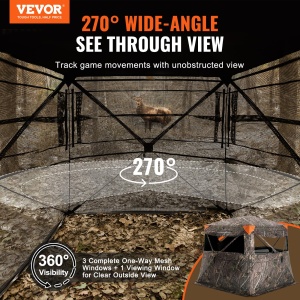 Cort de vanatoare VEVOR Unisex Camuflaj 2205x2205x1750 mm rezistent la intemperii - Img 2