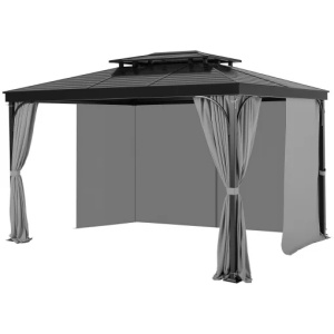 Cortina pavilion VEVOR JDC-33LGR 2840x2840x2110 mm gri impermeabila cu fermoar dublu
