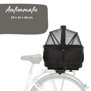 Cos de bicicleta pentru caini TRIXIE, 29 x 42 x 48 cm, negru, capacitate 6 kg - Img 5