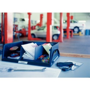 Cos de birou Leitz Sorty 52300035, A4 Maxi, albastru, cu 3 compartimente - Img 9