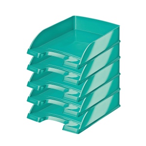 Cos de birou Leitz WOW, A4, 5 bucati, culoare bleu