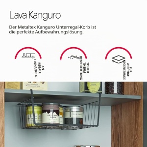 Cos de depozitare Kanguro Lava 40x26x14 cm, TouchTherm, Negru - Img 3