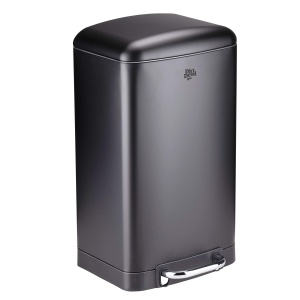 Cos de gunoi Dirt Devil 20L din otel inoxidabil, negru, cu sistem Soft Close