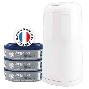 Cos de gunoi pentru scutece Angelcare, capacitate 41 scutece, antibacterian, alb