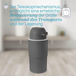 Cos de gunoi pentru scutece Chicco XL, capacitate 45 scutece, compact, gri - Img 5