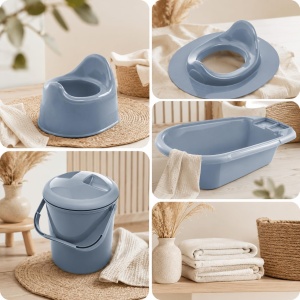 Cos de gunoi pentru scutece Rotho Babydesign Bella Bambina, albastru, din plastic reciclat - Img 6