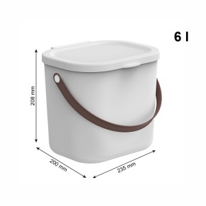 Cos de gunoi pentru scutece Rotho Babydesign Yuma 6 L cu capac, plastic alb - Img 4