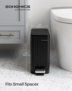 Cos de gunoi SONGMICS ULTB562B01 10L negru din inox cu capac Soft-Close - Img 2