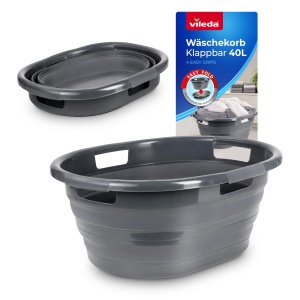 Cos de rufe pliabil Vileda 40 L, 4 manere, gri