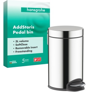 Cosmetice cu pedala hansgrohe AddStoris, 3 l, crom, design modern