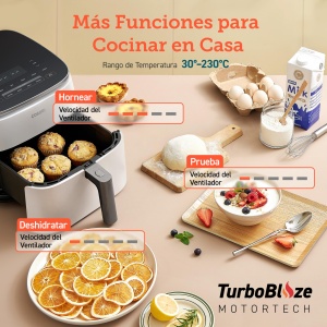 Cosori Turbo Blaze Air Fryer 6L Alb Tehnologie DC Motor - Img 3